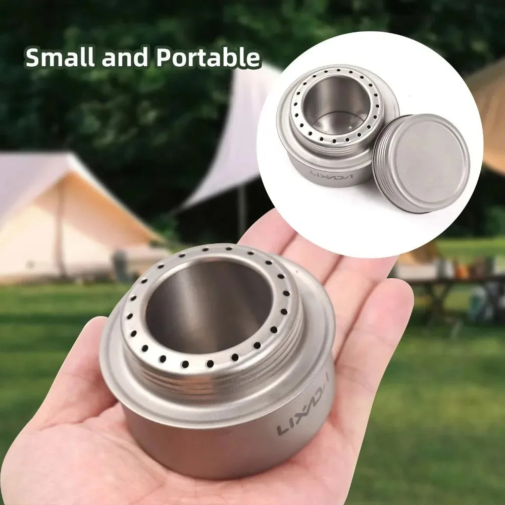Camping Stove Portable Mini Aluminum Alloy Alcohol Stove with Lid