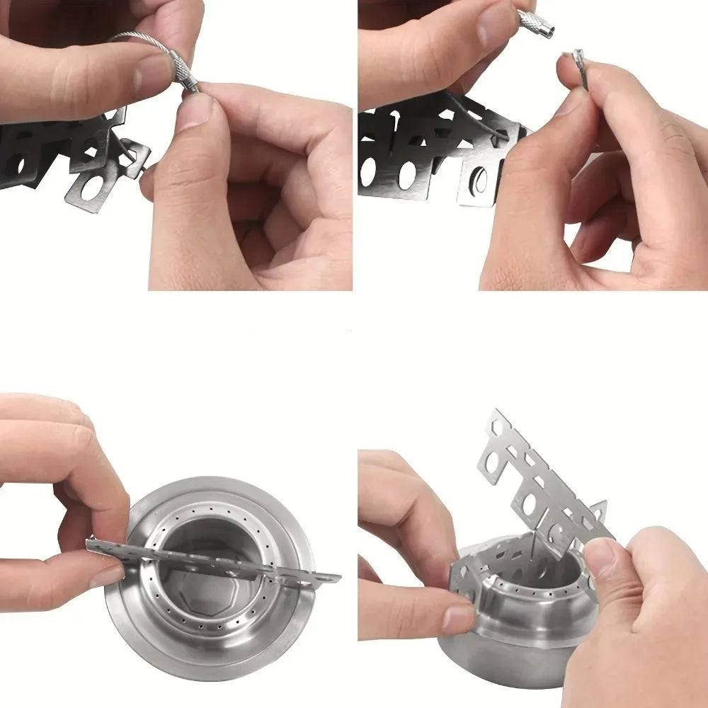 Camping Stove Portable Mini Aluminum Alloy Alcohol Stove with Lid