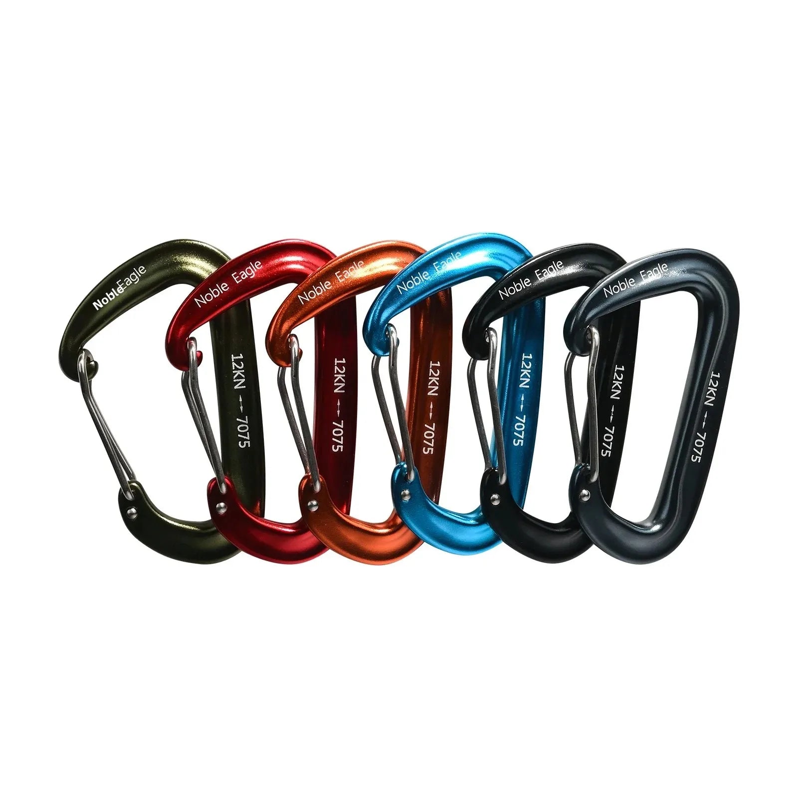 6PCS 12kN Aluminum D Ring Carabiners Heavy Duty Hook Lightweight